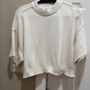 Anthropologie Cream Crew Neck Sweater